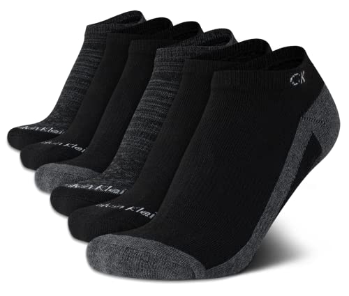 Image of Calvin Klein Womens No Show Socks - 6 Pack Breathable Cotton Blend Athletic Performance Low Cut Running Socks for Women