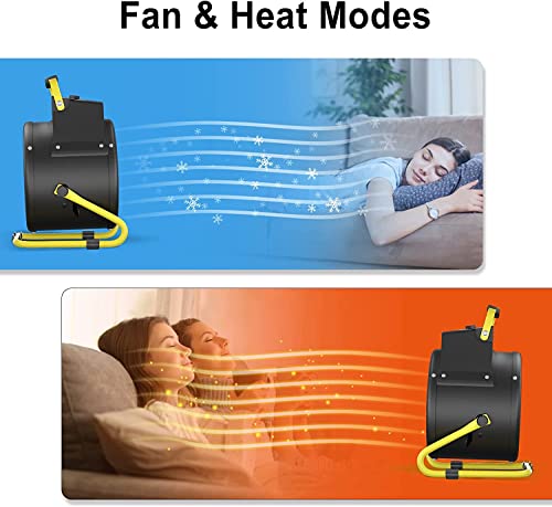 Outdoor Patio Heater, Portable Electric Garage Heaters With Thermostat, 3S Fast Heating, Super Long Cord, 3 Modes, Small Fan Heaters For Greenhouse, Indoor, Office, Outside, Tent, Outdoor Space Heater #TOP5