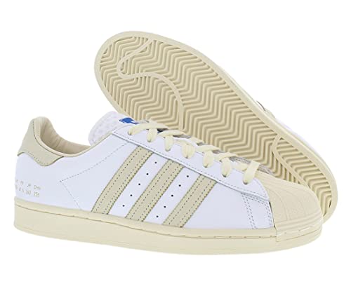 Image of adidas Originals Superstar Sneakers for Men - Leather Construction - Padded Tongue & Collar - Stripes Pattern Footwear White /Cream White /Bluebird 7.5 D - Medium
