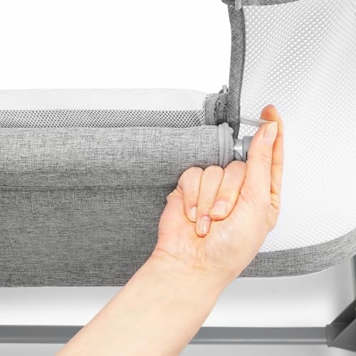 Next to me Crib 3 in 1 - Bedside Cots for Babies - Baby Bassinet with Breathable Mesh - Baby Cot with Mattress Included - 7 Height Levels - Wheels & Removable Side Panel - Suitable up to 9kg - Image 5