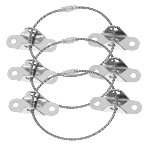 HAKIDZEL 3セット ステンレス製家具転倒防止ストラップ 耐錆 耐久性強化 対策用 多機能壁固定具 棚 テレビ固定に