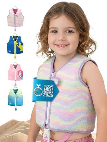 KIDVERSE Schwimmweste Kinder 2-6 Jahre - Komfort Schwimmhilfe mit Bauchumfang bis 62cm - Schwimmhilfe Kinder 2-6 Jahre - Kinderschwimmweste zum Schwimmen Lernen - Schwimmweste Kind