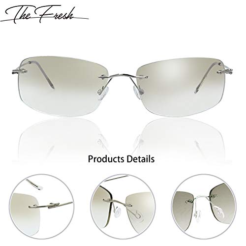 Image of The Fresh Minimalist Small Rectangular Sunglasses Clear Eyewear - Exquisite Packaging