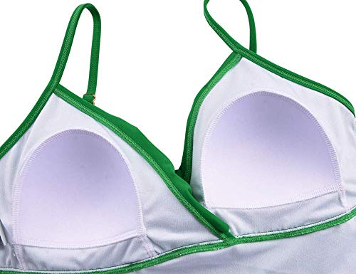 Image of Hilor Women's Tankini Tops Shirred Ruffled Swimsuits V Neck Swimwear Top