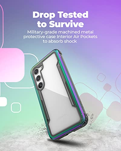 Image of X-Doria RAPTIC Galaxy S23 Plus Case, Shield (Anodized Aluminum, TPU & Polycarbonate) Protection Case /Cover Designed for Galaxy S23 Plus /Galaxy S23+ (6.6 -Inch) (2023) - Iridescent
