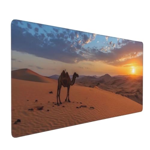 Alfombrilla Ratón n XXL 500x250x3 mm, Mouse Pad Camel Desert Alfombrilla Escritorio con Superficie Suave y Base de Goma Antideslizante, Gaming Mousepad Mejora La Precisión y La Velocidad H-652