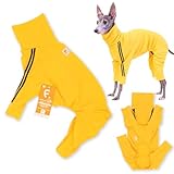 イタグレ ドッグプレイ 体操服 ジャージ つなぎ 抜け毛対策 長袖 ロンパース 犬の服 フルオブビガー 68/フルイエロー IL