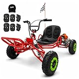 Zyliathor Gas Offroad Go Kart, pneumatici da 6 pollici, freno a disco idraulico, capacità massima 180 kg, fuoristrada/terreno privato, rosso