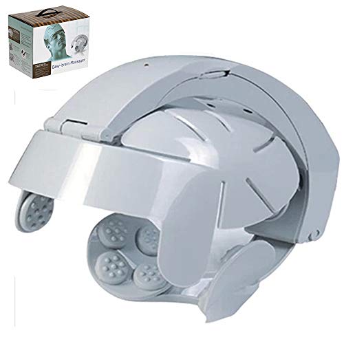 Aione Terapia Instrumento eléctrico Massager Cerebro Masaje del Cuero cabelludo Casco Relax acupuntura Puntos de Medida Adaptable y 8 Modos de estrés