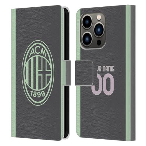 Coque iPhone 14 Pro AC Milan étui protection portefeuille cuir téléphone portable