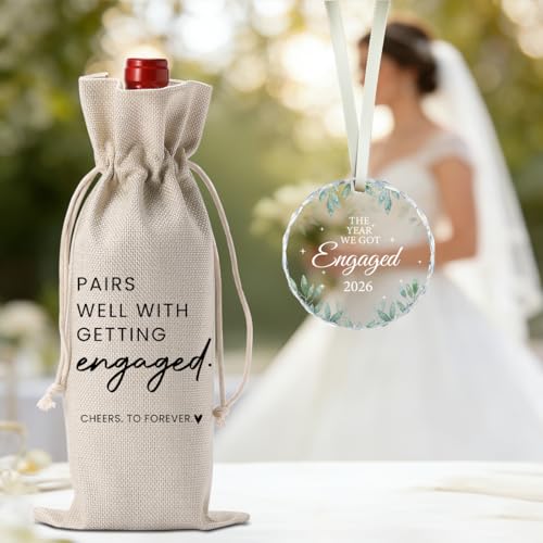 Image of FBCCZEY First Betrothed Engaged Engagement Gifts for Couples Her | Engagement Party Decorations for Engaged Couple Wine Bag Our First Betrothed Acrylic Ornament 2026