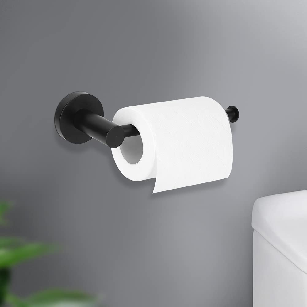 Toilettenpapierhalter Mit Handyablage – Selbstklebend Oder Schraubmontiert, Schwarz, Edelstahl