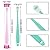 Molain Dog Toothbrush 360 Degree, 2 Set Silicone Handle Cat Toothbrushes with Storage Box, Puppy Dogs Pet Tooth Cleaning Kit (Pink+Blue)