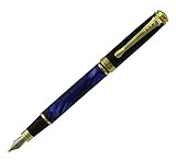 Jinhao 500 Fountain Pen Blue Purple Marble Painting Writing Pouch Set with Ink Refill Converter Smoothly Signature Calligraphy Business Pens