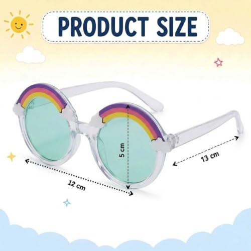 Image of BabyMoon Kids Unicorn Shaped Summer Sunglasses Goggles For Baby Girls & Boys | 2-8 Y | White
