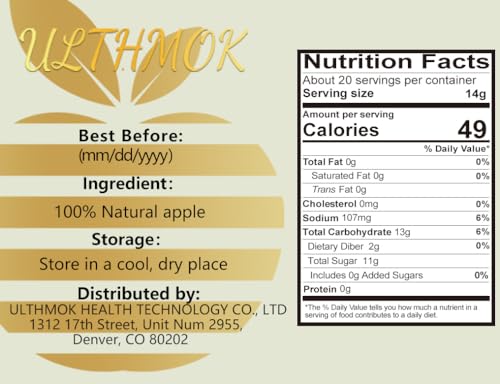 Ulthmok Premium Dried Diced Apples,10 Oz /283G,1 Ingredient Made With 100% Natural Apple thumb #4