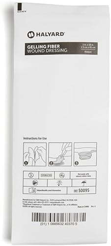 Miniatura 2 de HALYARD Apósito de fibra gelificante para heridas, adhesivo suave con diseño altamente absorbente, mantiene la integridad estructural de 1 x 18