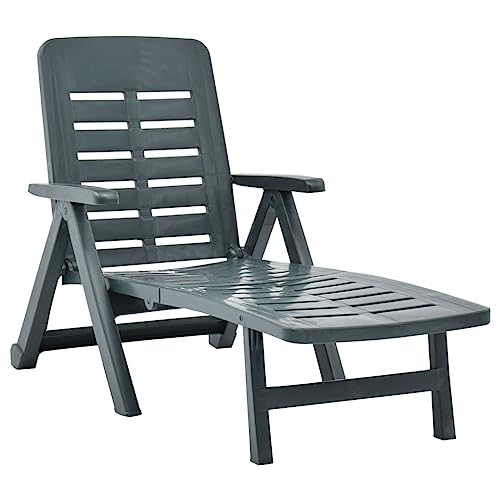 Chaise longue pliable Plastique Vert