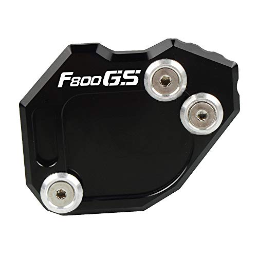 Motorcycle Kickstand Side Stand Enlarger Extension Enlarger Pate Pad For BMW F800GS F 800 GS 2008-2017 (Black)