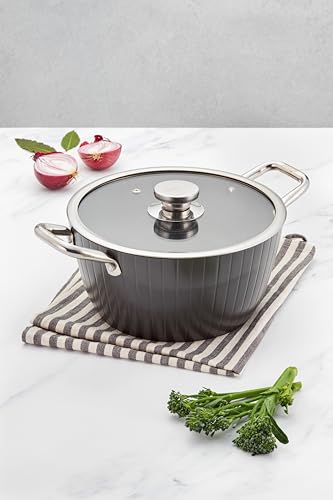 Judge Evertough 24cm Casserole - 3.8L Durable Hard Anodised Aluminium with 6-Layer Non-Stick Coating, Black, 24 cm 3.8 L Casserole - Image 2