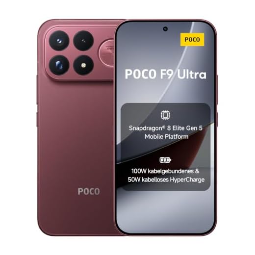 Poco F9 Ultra 5G, Smartphone 16+1TB, Dark Cherry, 8050mAh Akku, 100W Laden | Snapdragon® 8 Elite Gen 5, VisionBoost D8, Immersives 6,59"-AMOLED-Display, 200MP Kamera, Durable Corning® Gorilla® Glass 7i