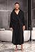 Alexander Del Rossa Mens Robe, Plush Fleece Hooded Bathrobe Men, Big and Tall Robe Black 2XL (A0125BLK2X)