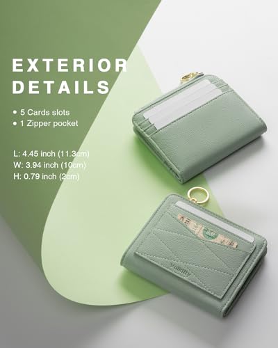 Vulkitty Wallet for Woman RFID Blocking Bifold Small Compact Leather Wallets Zipper Pocket Purse Large Capacity Card Hold Case with ID Window - Image 4