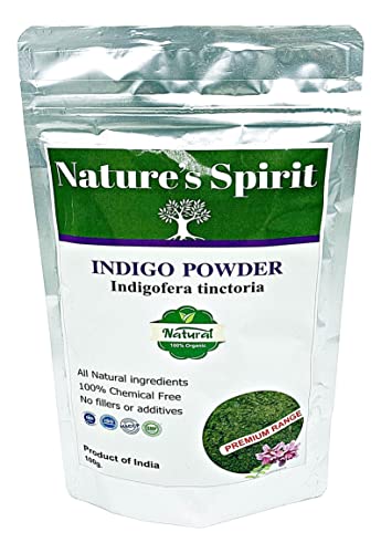 Poudre d'indigo 100 % naturelle pour cheveux brun foncé à noir (doit être utilisée avec du henna) Cover