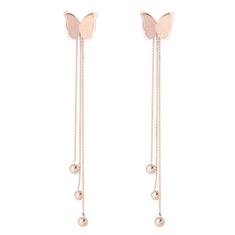 El Regalo Stainless Steel Ati Tarnish- NO RUST Earrings- Rose Gold Plated Stainless Steel Cute Stud Earrings for Women/Girls (Butterfly Earrings) (B0BY212KKQ) Amazon Price History, Amazon Price Tracker