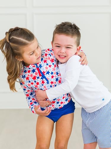 Image of RuffleButts Baby /Toddler Girls Long Sleeve Rash Guard 2 Piece Swimsuit Set w /UPF 50+ Sun Protection with Zipper