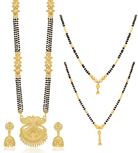 Sukkhi Glitzy Gold Plated Combo Mangalsutra Set for Women (CBMS100891) (B09QSQKNKP) Amazon Price History, Amazon Price Tracker