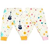 MOEMOE BABY Windelhose Nachts Kinder 2 Stück Baumwolle Windelhosen Baby Töpfchen Trainingshosen für Jungen Mädchen Musiknoten+Punkte XL/7-9 Jahre