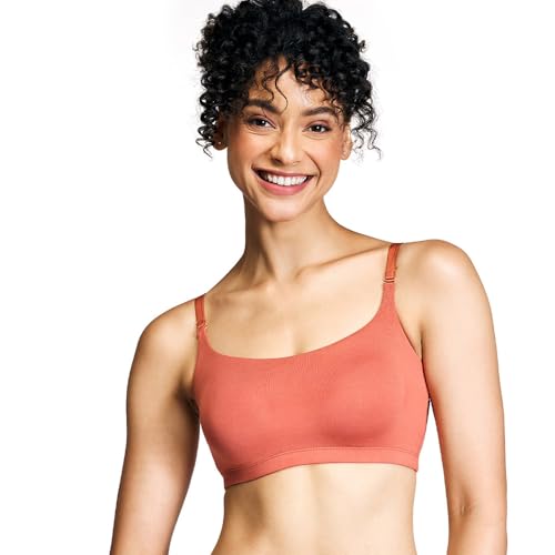 NYKD Easy Breezy NYB165 - Brasier sin cordones para mujer, sin varillas, cobertura completa, sin relleno, Naranja, XL