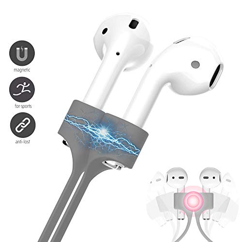 Image of Ultra Strong Magnetic Airpod Pro Strap Anti-Lost Cord Sports Lanyard Compatible with Airpods 3rd 2nd Generation Pro 3 2 1 (Grey)