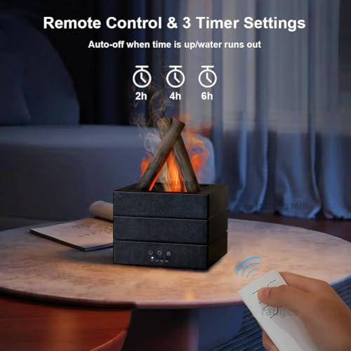 Diffuseur de parfum flamme noir esthétique premium avec télécommande - 5