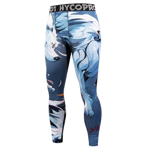 HYCOPROT Pantalones de Compresión para Hombre Mallas Deportivos de Secado Rápido Leggings Pantalones de Entrenamiento Interiores para Baloncesto Running Deporte Yoga