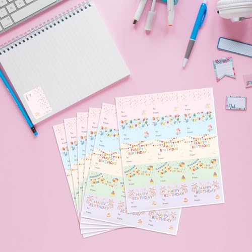 Happy Birthday Gift Tags Stickers, 150 PCS Gift Tags Stickers for Presents, 10 Sheets Self Adhesive to from Name Tag Labels Sticker Birthday Present Label for Box Cards Envelope Gifts Wrapping