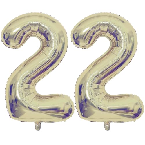 40 Inch Champagne Gold 22 Number Balloons Giant 22 Balloons Champagne Gold Birthday 22 Balloons 22th Birthday Anniversary Events Party Decorations Supplies