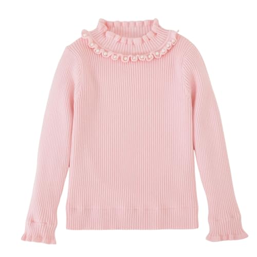 Girl's Mock Turtleneck Sweater Soft Ribbed Knit Long Sleeve Pullover Stretchy Tops Winter Fall Warm Sweaters 2-13T