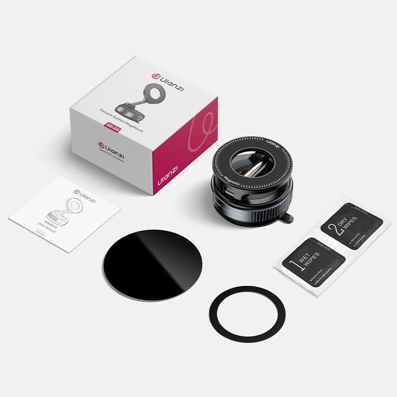 ULANZI SK-25 MagMount Magnetische Saugnapfhalterung für Smartphone – Starke Handyhalterung Auto & Schreibtisch, Mag Safe Kompatibel, 360° Kugelgelenk