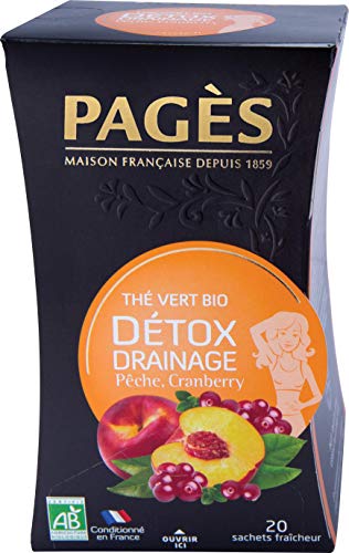 Pagès Thé Vert Drainage Bio boîte 20 Sachets
