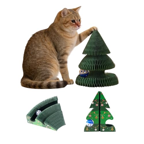 Rascador plegable de cartón para gato con bola divertida miniatura 2