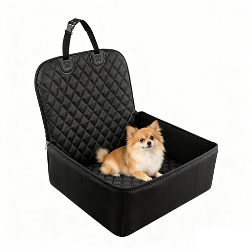 Seggiolino Auto per Cani Piccola e Media Taglia - Extra Stabile e Impermeabile per Sedile Anteriore/Posteriore, Cinghie di Sicurezza Rinforzate, Fodera Lavabile