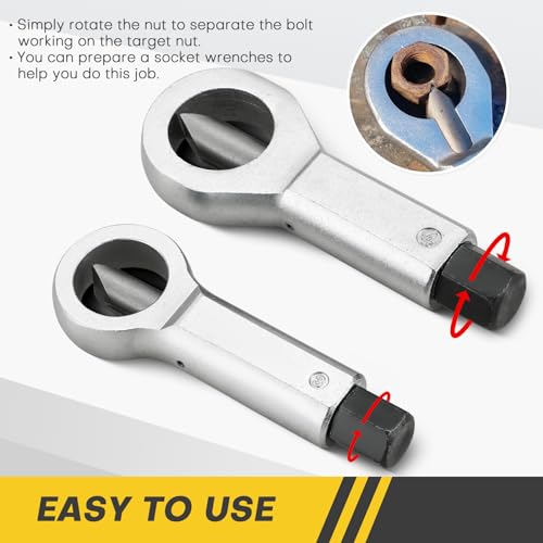 Acymner 4PCS Professional Nut Splitter Set | Heavy Duty Nut Splitter Breaker Cracker, Remove Broken Damaged and Corroded Nuts with Ease 9-12mm, 12-16mm, 16-22mm, 22-27mm by Acymner - Image 5