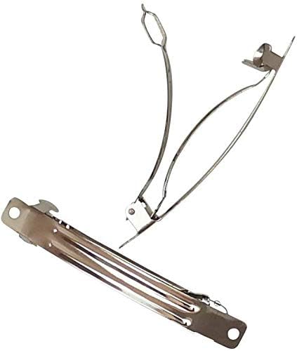 Miniatura 5 de Chenkou Craft 40 pinzas para el cabello de metal plateado con pasador francés para manualidades (3 18 pulgadas)