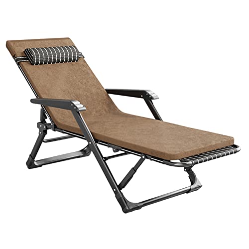 Chaise longue pour plage et terrasse pliable soulageant le dos avec coussin
