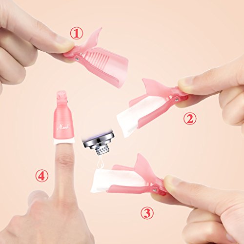 Gospire 10 Pcs Plastic Nail Clip Nail Art Gel Polish Remover Soak Off Cleaner Cap Clip (pink)