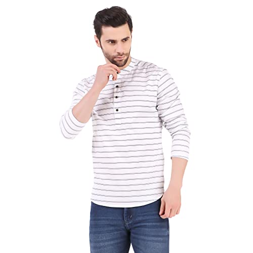 Image of UNIBLISS Men's Cotton Printed Casual Short Kurta for Men
