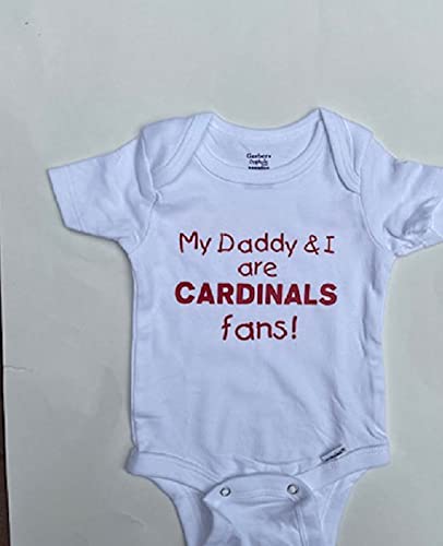 Teesbytini Cardinals Onesie ® My Daddy And I Are St Louis Cardinals Fans Baby One Piece Infant Baseball Bodysuit thumb #1