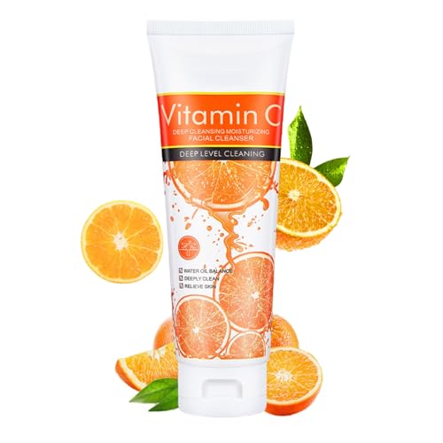 Soelegant Vitamin C Face Cleanser, Deeply Cleanses, Controls Oil and Soothes, Nourishes and Moisturizes, Gently Exfoliates, Gentle and Non-irritating, Suitable for All Skin Types, 5.29 Oz